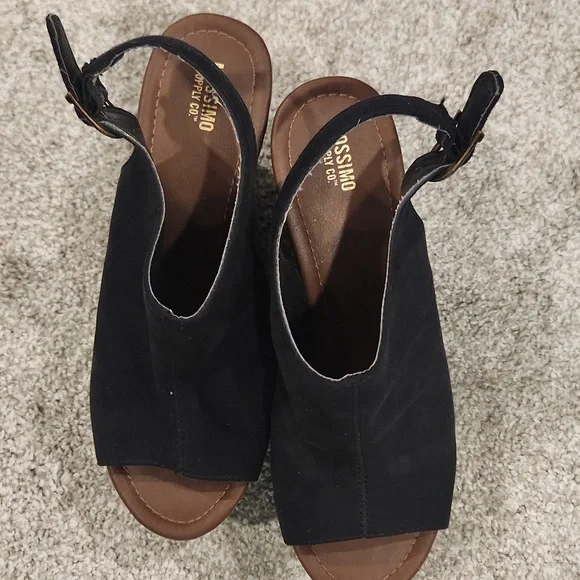Mossimo Supply Co. Black Peep-Toe Mules - Picture 2 of 6